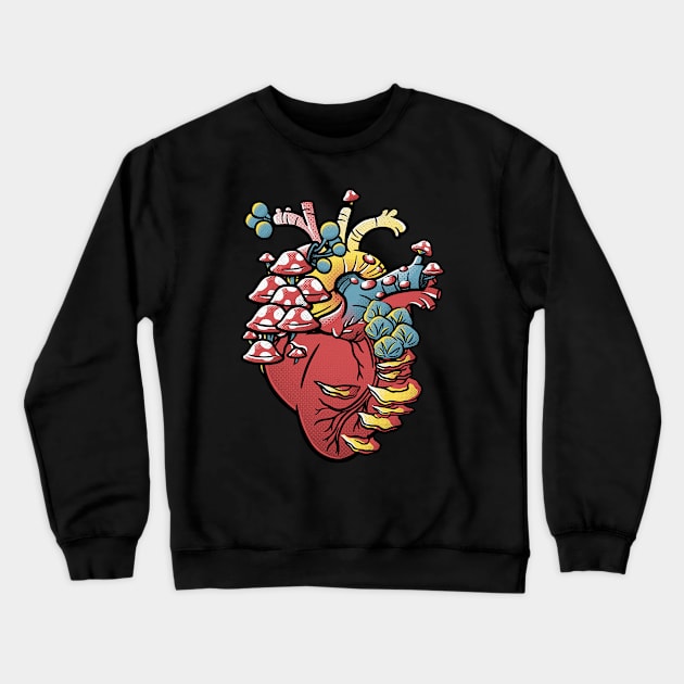 Mushroom Heart by Tobe Fonseca Crewneck Sweatshirt by Tobe_Fonseca